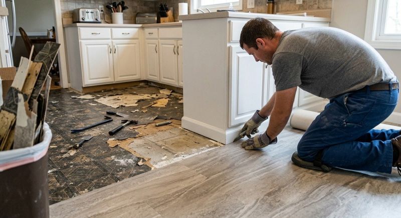 Linoleum Flooring Replacement in Rowlett, TX